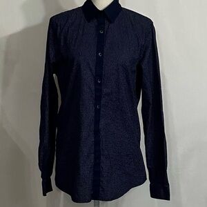 Express Blue Casual Button Down Shirt with Slim Fit